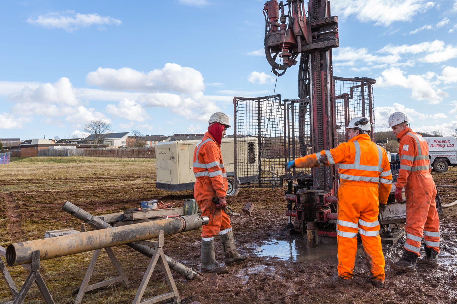 Borehole drilling rig in Redbridge for water well installation