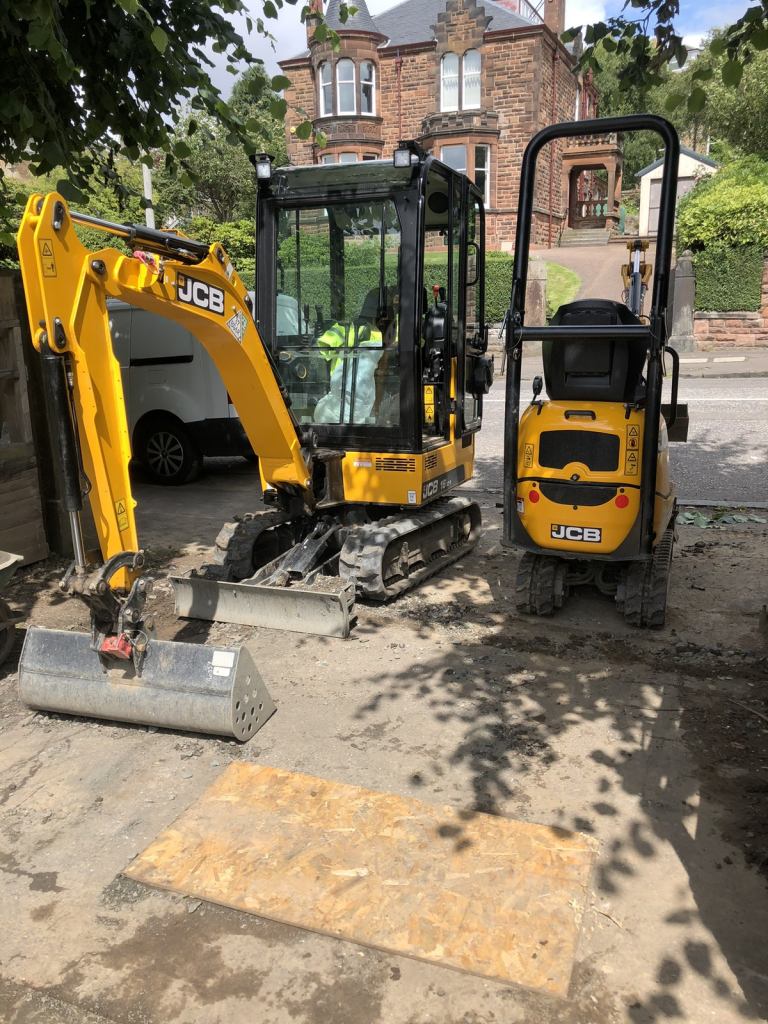 Mini digger hire in Redbridge for trenching and groundworks
